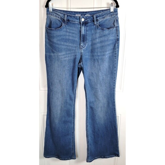 Old Navy Womens High-Rise Wow Flare Jeans Size 12 Medium Wash - Picture 1 of 7